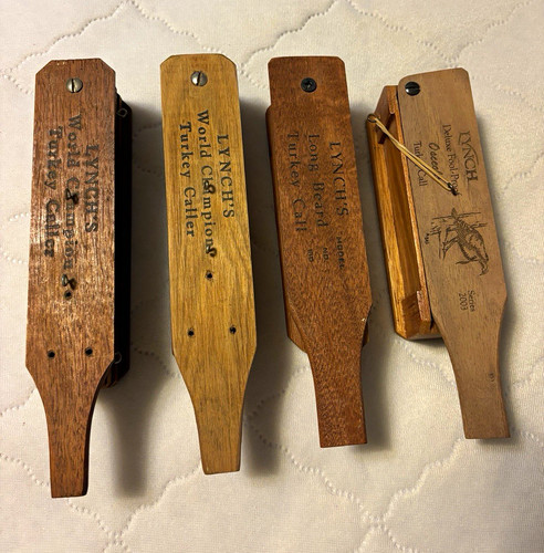 ML Lynch Lot of 4 box callers. Oldest was made in 1960s in Birmingham.