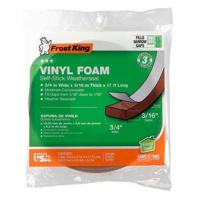 Frost King Self-Stick Weatherseal Foam 3/4-in W, 17-ft L, 3/16-in Thick