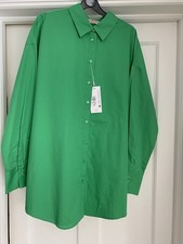 Primark ladies oversize long sleeve stylish longline Maternity Shirt 12/14 Green
