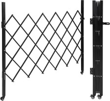 Security Gate 61" x 71" Folding Expanding 360° Rolling Barricade Scissor Doo🔥