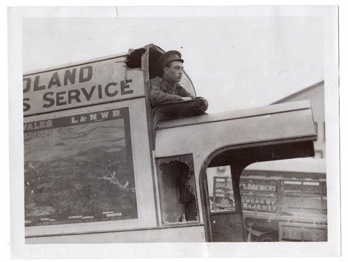 WWI Motor Vans Trucks Damaged at Front Return to England Original News Photo