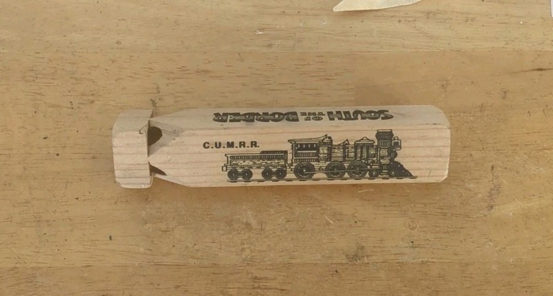 Vintage South Of The Border - Wooden Train Whistle - Dillon - South Carolina