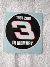 Vintage Dale Earnhardt 3 Sticker In Memory 1951-2001