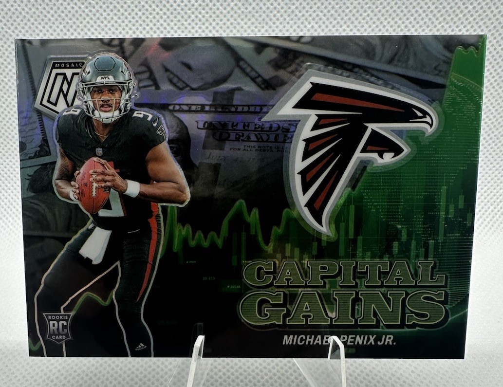 Michael Penix Jr. 2024 PANINI MOSAIC CAPITAL GAINS SILVER PRIZM (RC) Falcons