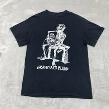 Vintage Fashion Victim Graveyard Blues T Shirt Medium 90s