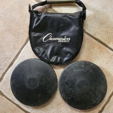 1.6kg Practice Discus X 2 With Champion Sports Bag Hard Black Rubber Track Field