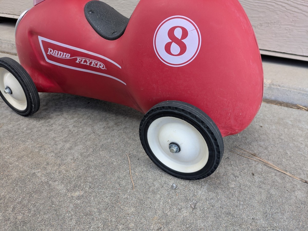 Vintage Radio Flyer Model 8 Red Metal Roadster Toy Ride On Car