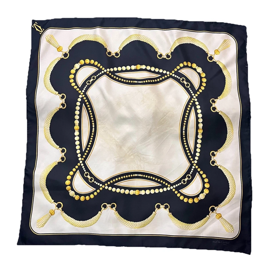 Cartier Scarf must de Cartier Paris 100% Silk Square 34x34 InchesBaroque Vintage - Image 4 of 4