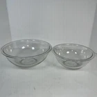 Pyrex Clear Glass 2PC Mixing Nesting Bowls  326 325 Vintage