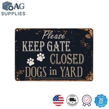Charming Vintage Metal Sign - Please Keep Gate Closed, Perfect for Dog Owners