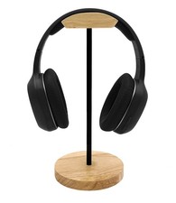 Headphone Stand Nature Wood  Aluminum Headset Hanger Mount Hook Gaming Holde...