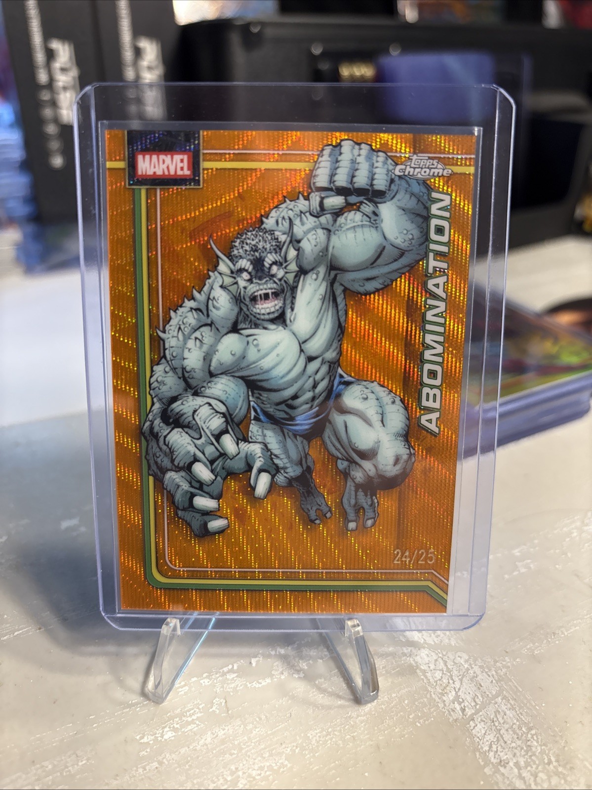 2026 Topps Marvel Chrome - Abomination True Orange Wave /25