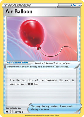 Pokemon TCG Air Balloon 156/202 Swsh01: Sword & Shield Regular NM/M