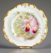 Antique Royal Doulton Orchid Plate England 19thC Hand Painted 9.25
