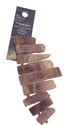 Genuine Purple Quart Stone Beads Bead Landing 9 Pc. Polished Spikes