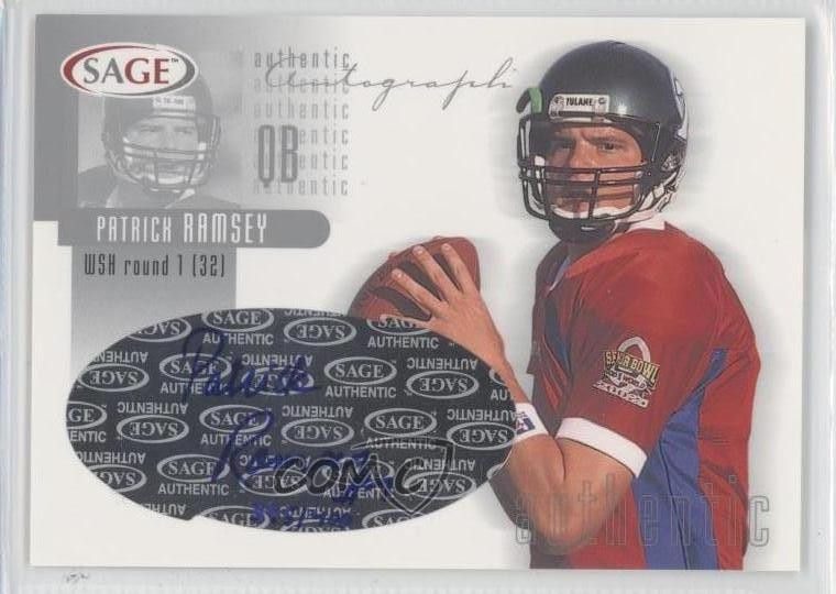 2002 SAGE Silver 385/400 Patrick Ramsey #A33 Rookie Auto RC 0a7