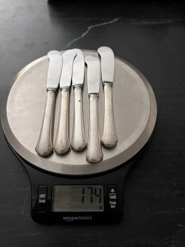 Qty 5 Sterling Silver Handle Butter Knives 174 Grams