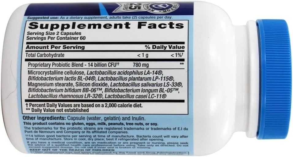 Nutrition Now PB 8 益生菌嗜酸杆菌 120 粒胶囊 — 第 2/4 张图片