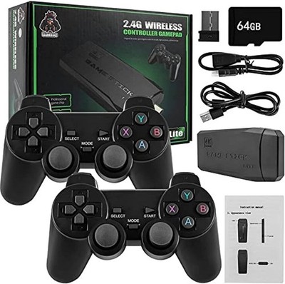 Retro 4K Spielekonsole mit zwei Wireless Controllern und 64GB Spielen HDMI