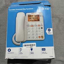 AT T CL4940 Corded Phone Answering System Backlit Display White