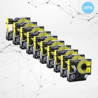 20PK 1/2'' Industrial Flexible Nylon Label Tape 18490 for DYMO Rhino 3000 5000
