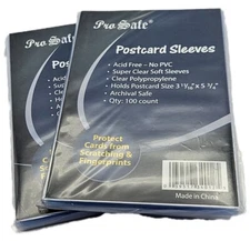 (200 Count) Pro-Safe Standard Size Postcard Sleeves 3-11/16" x 5-3/4" Acid Free