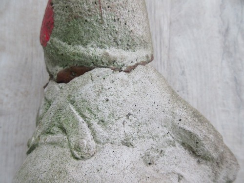 Antik? Vintage Gussbeton? stein? schrulliger verwitterter Gartenzwerg Reiten auf einem Schwein - Bild 12 von 16