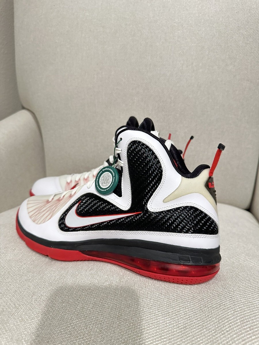 Nike Lebron 9 IX Miami Heat Home US Mens Size 13.5 White Red SKU