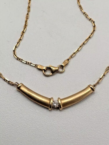 10k & 14k Yellow Gold 3mm Round Diamond 19" - 20" Necklace #DN1 - Picture 6 of 8