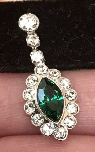 ANNALEECE BY DEVRIES, PENDIENTES COLGANTES DE MODA, CRISTAL DE SWAROVSKI CON CENTRO VERDE! - Imagen 17 de 19