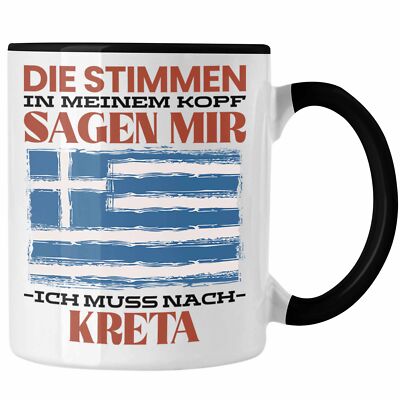 Trendation - Kreta Tasse Urlaub Heimat Geschenk Spruch Griechenland Geschenkidee