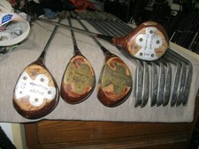 MacGregor Championship Complete Set 1,2,3,4 woods 2-9 offset Irons Stiff Shafts