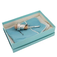 TIFFANY & CO Sterling BAMBOO Wine Bottle Stopper & Spout / Pourer w/ Box