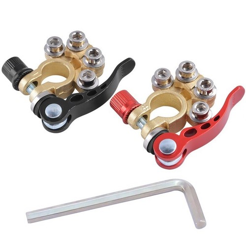 Car Battery Terminal Connectors Clamp Brass Quick Release Disconnect Terminals - Picture 10 of 13