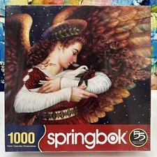 Springbok Angel & Dove 1000 Piece Jigsaw Puzzle Large 24 x 30 Olive Leaf USA New