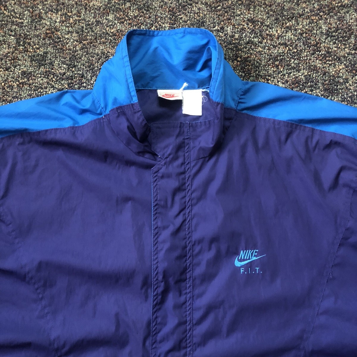 Vintage Nike Fit Windbreaker Sz XXL Navy Blue Teal | eBay