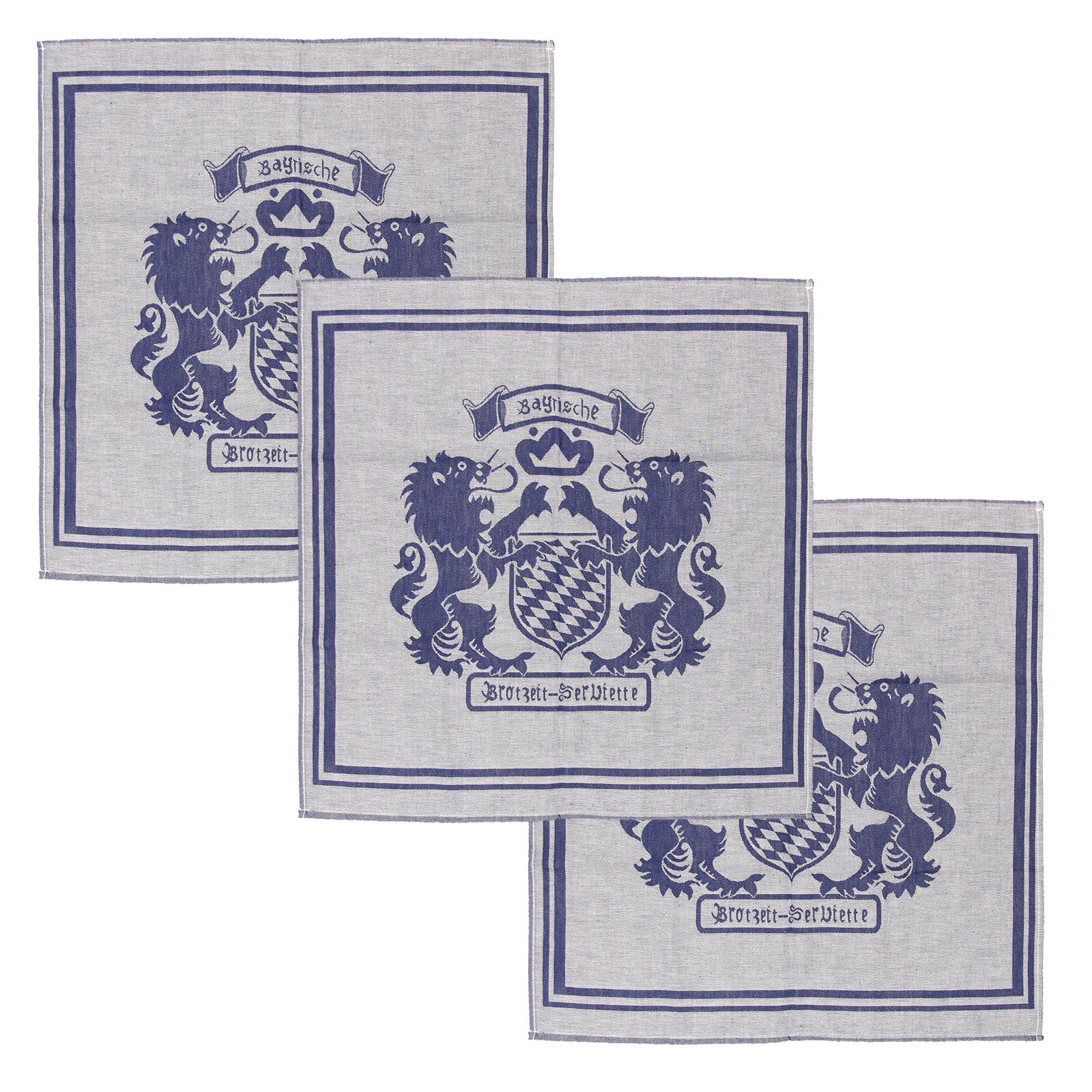 Brotzeit Servietten 65x65 cm Bayern Serie Stoffservietten Aufdruck Bayernwappen