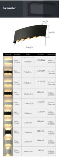 LED Wall Light Up and Down Indoor Wall Sconce Light Garden Outdoor Wall Lamp - Picture 4 of 11