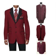 New Men's Classic Fashion suits Color Burgundy Size 38R 60L