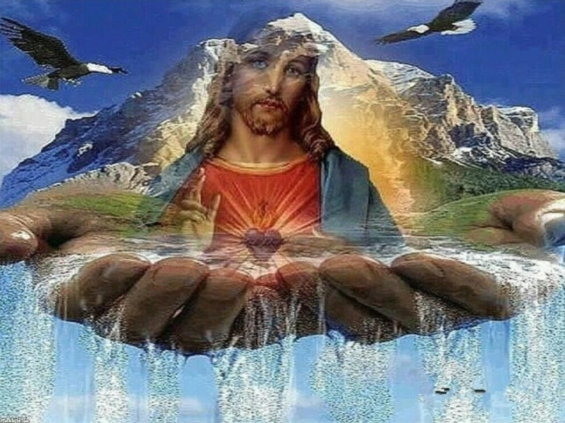 5D Diamond Painting Kit Jesus Christ Mountain DIY Full Drill Cross Stitch  Crafts