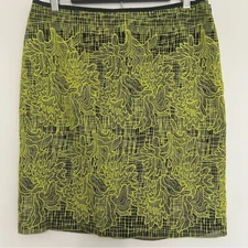 Per Se by Carlisle floral mesh lime green pencil skirt women's size 10