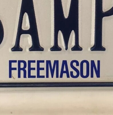 Freemason FREE MASON Grand Lodge license plate Freemasonry F&AM