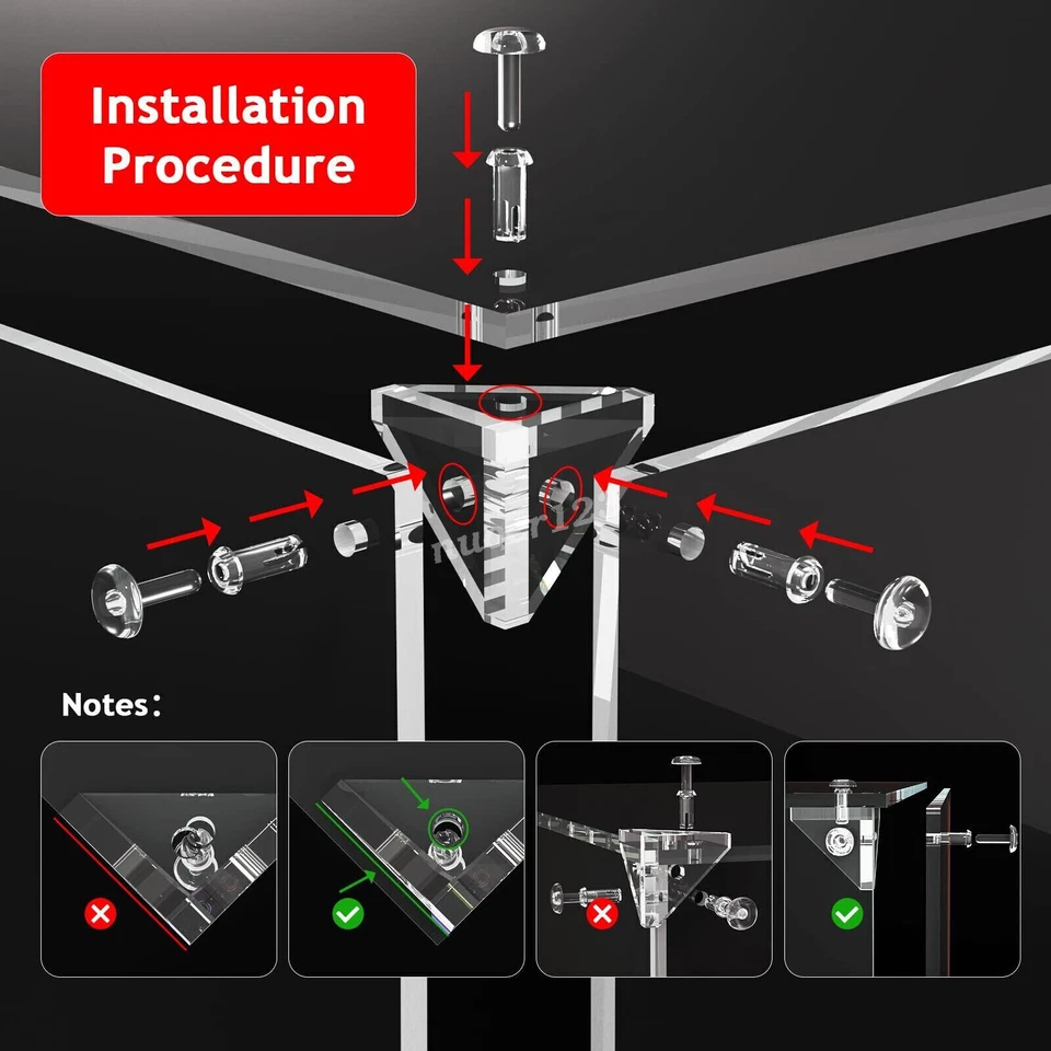 Clear Acrylic Display Case Assemble Box Dustproof Protection with Black Base - Image 3 of 4