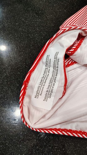 womans new No Boundaries size 12/14 large Red & White Gingham swimsuit - Picture 7 of 8
