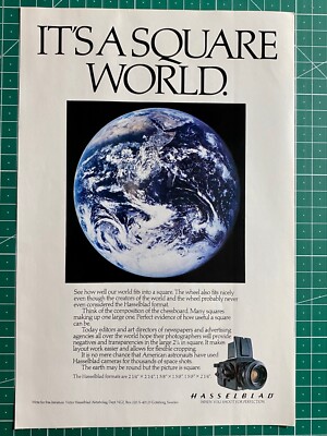 Hasselblad Kamera It´s A Square World Camera 1983 Vintage Advert Werbung Reklame