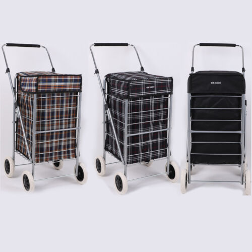 4 Wheel Shopping Cart Trolley Folding Mobility Large Travel Premium 60L Bag Case - Afbeelding 1 van 30