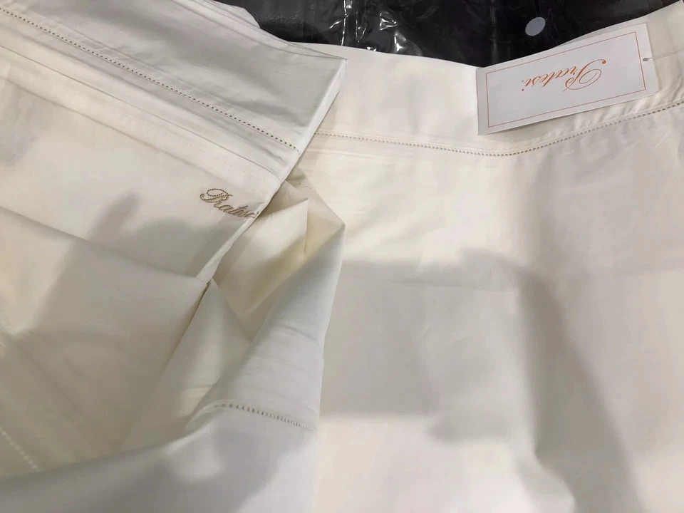 Funda nórdica Pratesi Italia nueva con etiquetas piel de ángel Panna Queen 100 % algodón marfil Foto 2 de 4