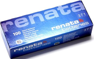 Renata 371 Watch Cell Batteries SR920SW, SWISS MADE, 0% MERCURY (Pack of 100)