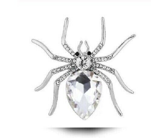 Stunning diamonte silver plated vintage look spider pin christmas brooch cake b7 - Picture 1 of 1