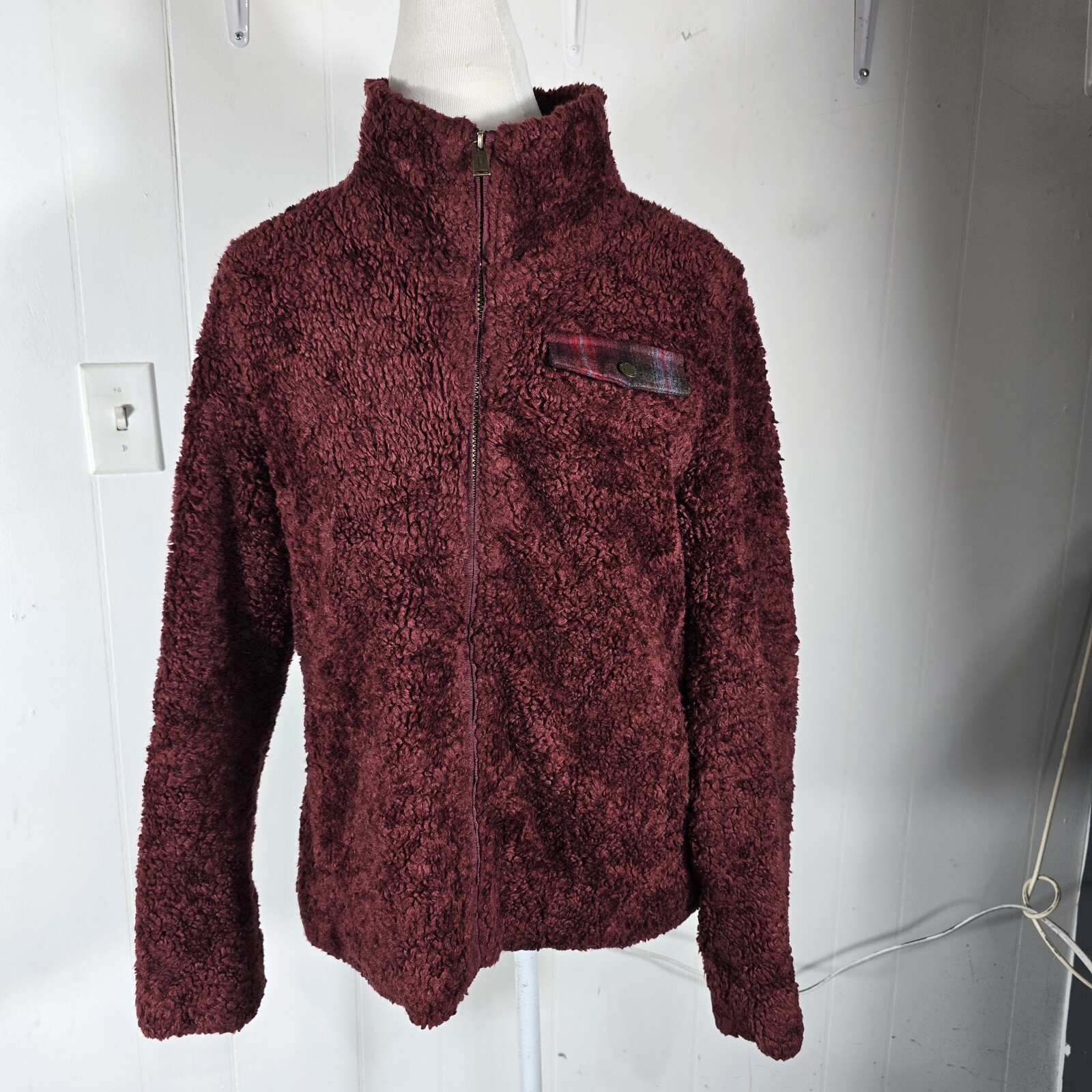 Pendleton Wms M Burgundy Bumpy Texture Acrylic Wa… - image 11